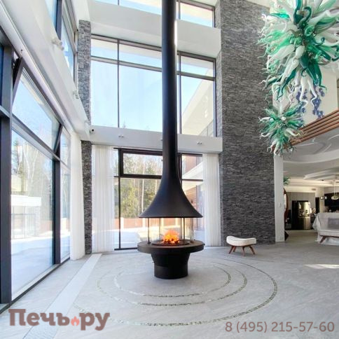 Готовый камин Bordelet Eva 992 центральный со стеклом фото 4