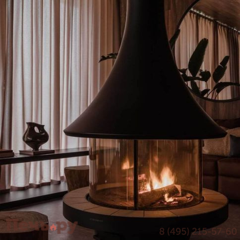 Готовый камин Bordelet Eva 992 центральный со стеклом фото 7