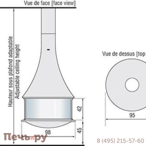 Готовый камин Bordelet Zelia 908 центральный со стеклом фото 6