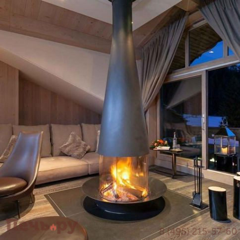 Готовый камин Focus Filiofocus 1600 центральный, со стеклом фото 3