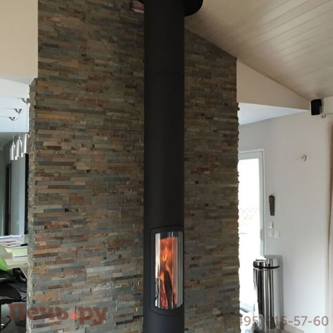 Готовый камин Focus Slimfocus поворачивающийся,  со сбалансированной тягой дымохода фото 3