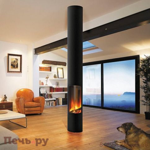 Готовый камин Focus Slimfocus с основанием, со сбалансированной тягой дымохода фото