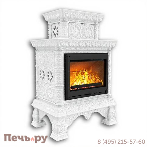 Готовый камин КимрПечь Кострома двухъярусный центральный с топкой Астов К7454 фото