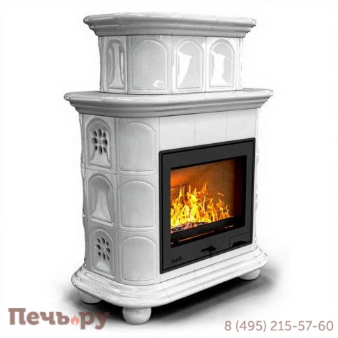 Готовый камин КимрПечь Прованс двухъярусный центральный с топкой Астов МЛ 700 фото