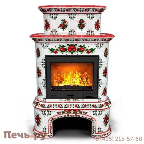 Готовый камин КимрПечь Прованс с дровником двухъярусный центральный с топкой Астов МЛ 700 фото 17