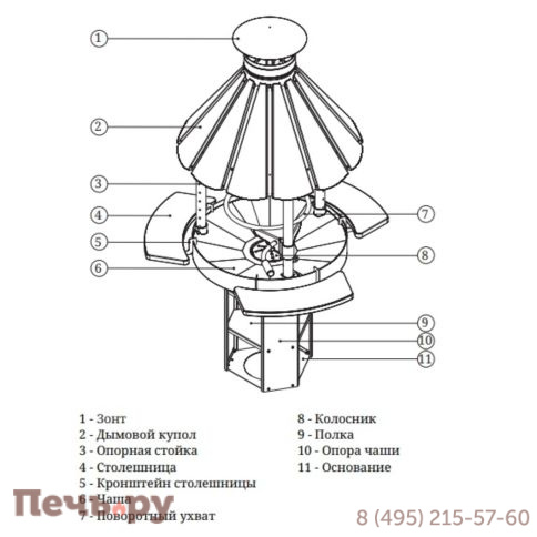 Гриль ТМФ Барабек Лайт черная бронза фото 3
