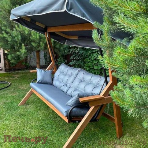 Качели Royal Family Lyon трехместные из лиственницы фото 4