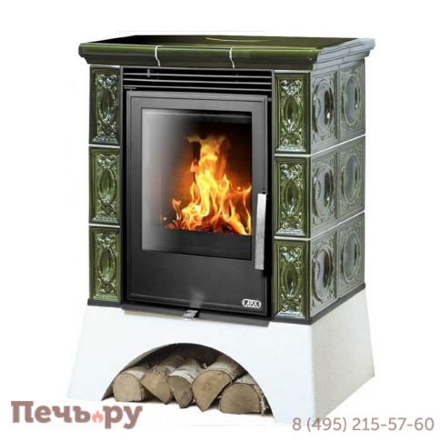 Кафельная печь ABX Helvetia KPI, с допуском воздуха, белый цоколь фото