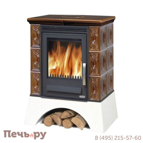 Кафельная печь ABX Helvetia LP, с чугунной топкой фото