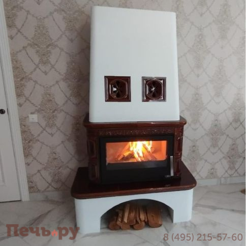 Кафельная печь ABX Laponie II P OX, вставка стальная фото 6