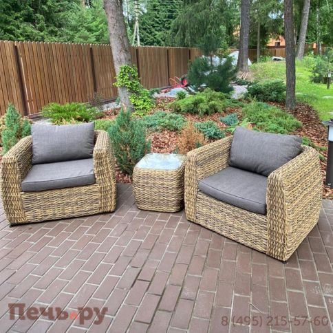 Кальяри 4SiS кофейный столик из искусственного ротанга (гиацинт), цвет соломенный фото 2