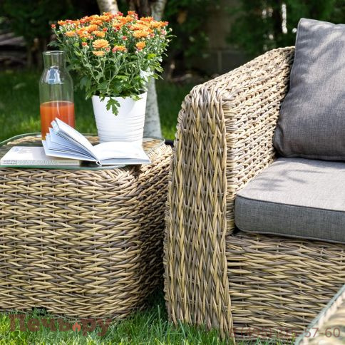 Кальяри 4SiS кофейный столик из искусственного ротанга (гиацинт), цвет соломенный фото 3