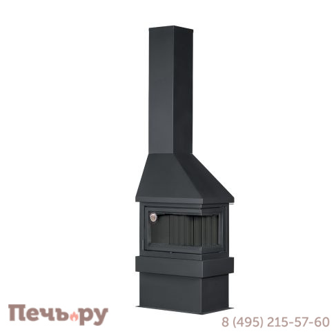 Камин ЭкоКамин Прага угловой, шамот черный фото 2