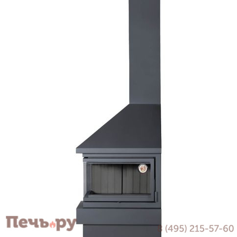 Камин ЭкоКамин Прага угловой, шамот черный фото 3