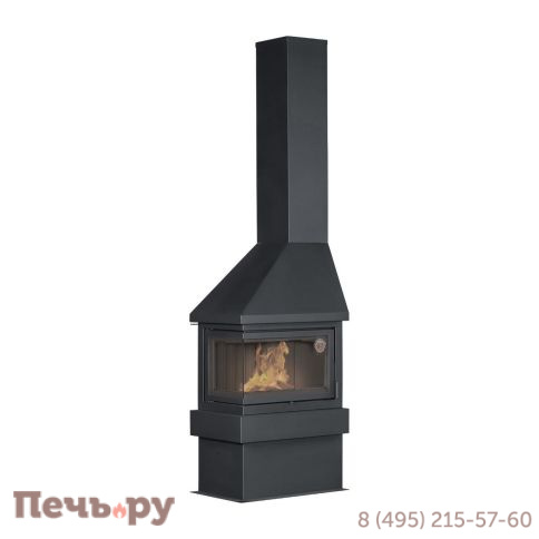 Камин ЭкоКамин Прага угловой, шамот черный фото