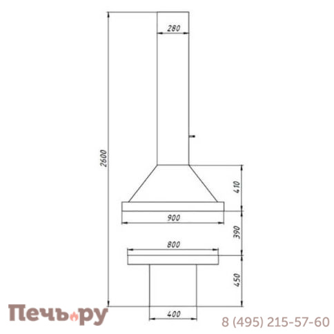 Камин Fabrica Nametkin N-3 без стекла, столешница-камушки фото 2