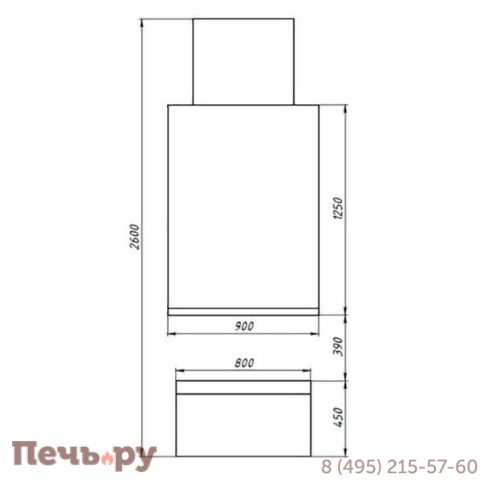 Камин Fabrica Nametkin N-5 без стекла, столешница-камушки фото 2