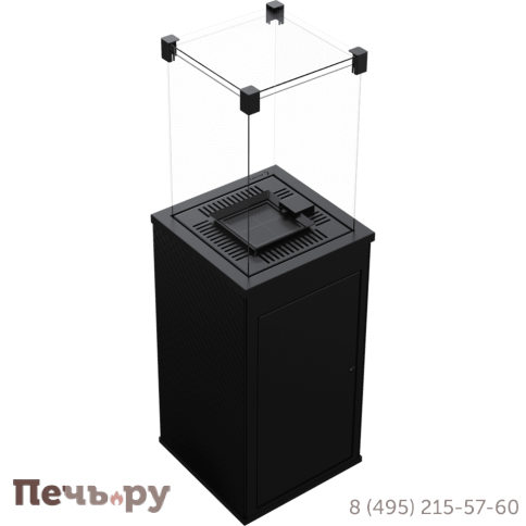 Камин газовый Kratki Patio G31/37MBAR/CZ/P - стекло, черное тиснение фото 5