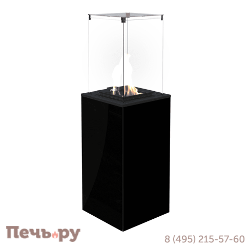 Камин газовый Kratki Patio MINI/M/G31/37MBAR/CZ - черное стекло (с ручным управлением) фото