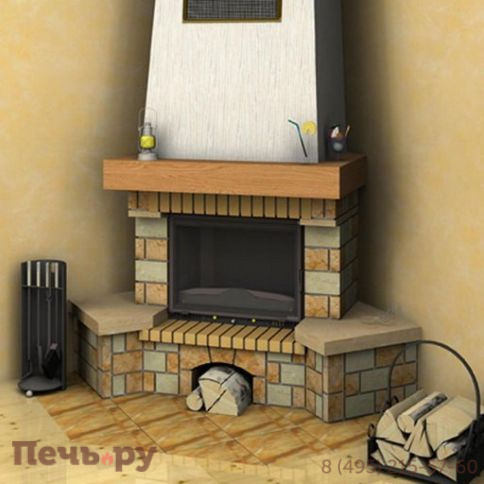 Камин Мета (облицовка Амулет 800 и топка Эльба 800 Ш) фото