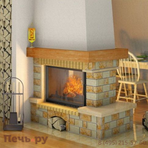 Камин Мета (облицовка Ключ 800 и топка DF - 800) фото