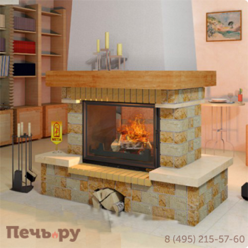 Камин Мета (облицовка Кольцо 700 и топка DF - 700) фото