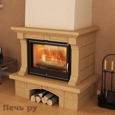Камин Мета (облицовка Лира 700 Кантри и топка Оптима 701 Аква Ш) фото