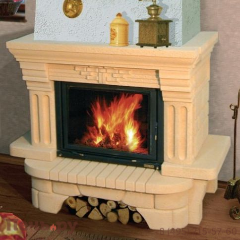 Камин Мета (облицовка Соната и топка Эльба 700 Ш) фото