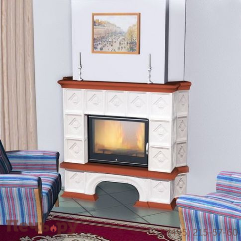 Камин Мета (облицовка Унисон и топка Оптима 701 Ш) фото