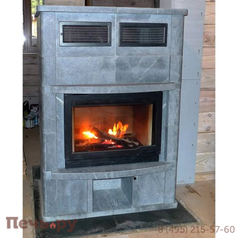 Камин накопительного типа Теплый камень FS 3 + дровник+основание  (цена без топки) фото 2