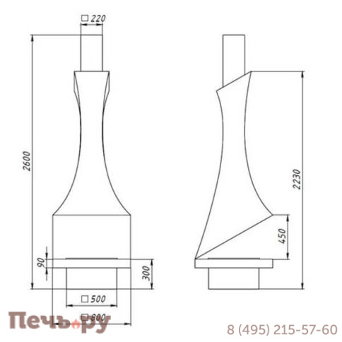 Камин Virtu Style Murchison (Мерчисон) без стекла фото 2