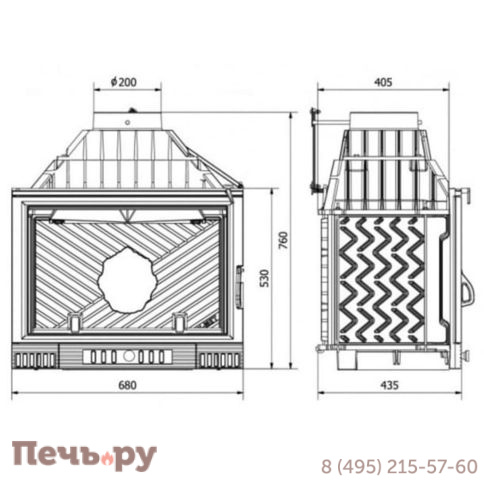 Каминная чугунная топка Kaw-Met W1 18кВт фото 8