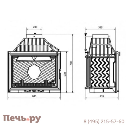 Каминная чугунная топка  Kaw-Met W11 18,1 кВт фото 8