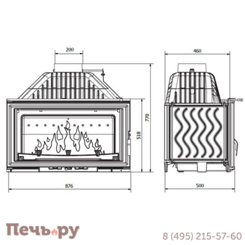 Каминная чугунная топка  Kaw-Met W15 18кВт фото 6