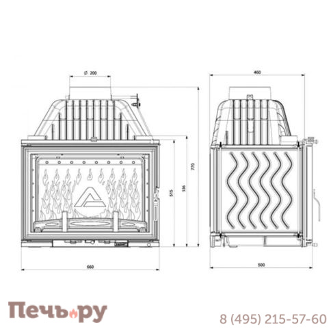 Каминная чугунная топка Kaw-Met W17 Dekor 16 кВт W17 фото 9