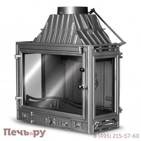 Каминная чугунная топка Kaw-Met W3PLB (3 стекла) 16,7 кВт фото 5