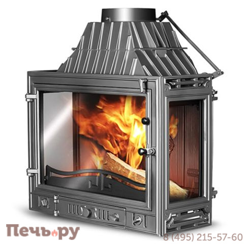 Каминная чугунная топка Kaw-Met W3PLB (3 стекла) 16,7 кВт фото