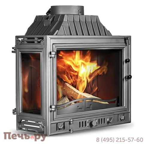 Каминная чугунная топка Kaw-Met W4P-правое (2 стекла) 14,5 кВт фото 5