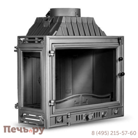 Каминная чугунная топка Kaw-Met W4P-правое (2 стекла) 14,5 кВт фото 8