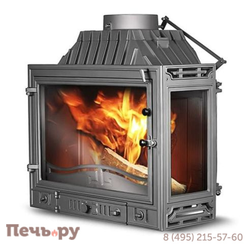 Каминная чугунная топка Kaw-Met W4P-правое (2 стекла) 14,5 кВт фото
