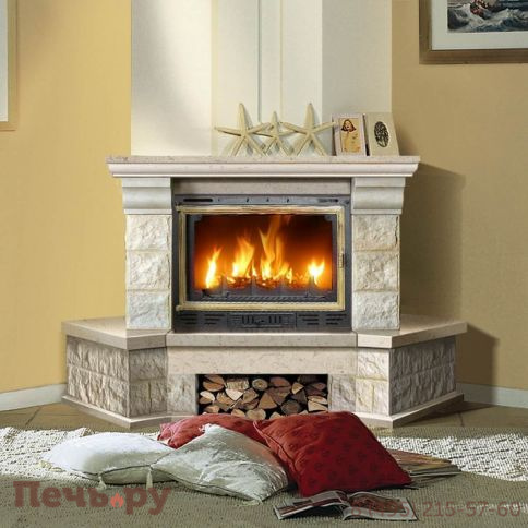 Каминная облицовка ЭкоКамин Лилия угловая фото