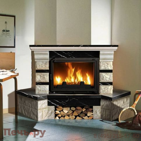Каминная облицовка ЭкоКамин Нарцисс угловая фото