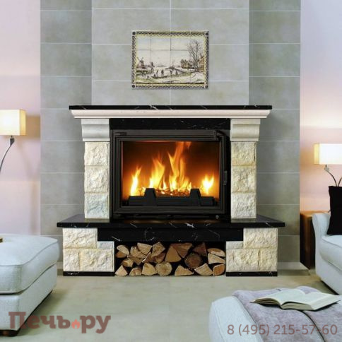 Каминная облицовка ЭкоКамин Тюльпан пристенная фото