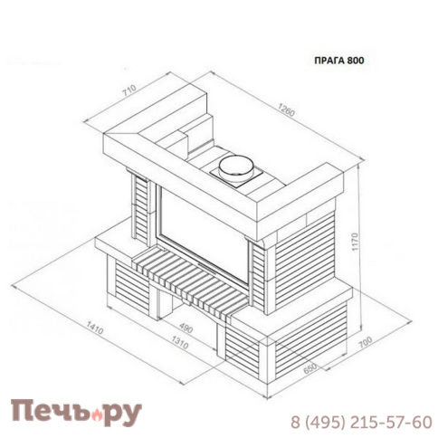 Каминная облицовка Европейские Камины Прага 800 фото 2