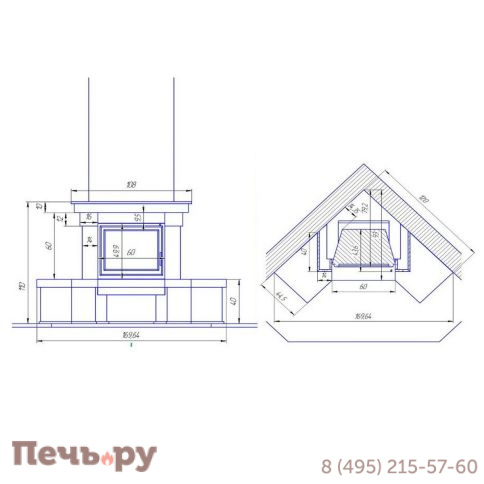 Каминная облицовка FireBird Амур угловой (для топок Antek) фото 2