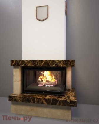 Каминная облицовка FireBird Ладога (для топки Amelia/LP/BS/G) (угловое стекло слева-справа, гильотина) фото 2