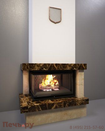 Каминная облицовка FireBird Ладога (для топки Amelia/LP/BS/G) (угловое стекло слева-справа, гильотина) фото
