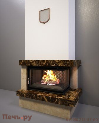 Каминная облицовка FireBird Ладога (для топки Zuzia/LP/BS) (угловое стекло слева-справа) фото 2