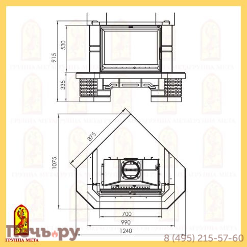 Каминная облицовка Мета Акцент 700 (серия Музыка огня) фото 2
