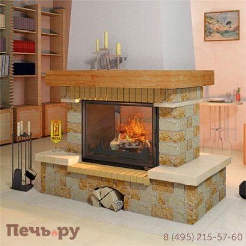 Каминная облицовка Мета Кольцо 800 серия Магия Огня фото